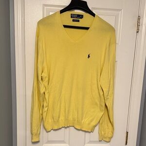 Polo by Ralph Lauren Bright Yellow V-Neck Sweater